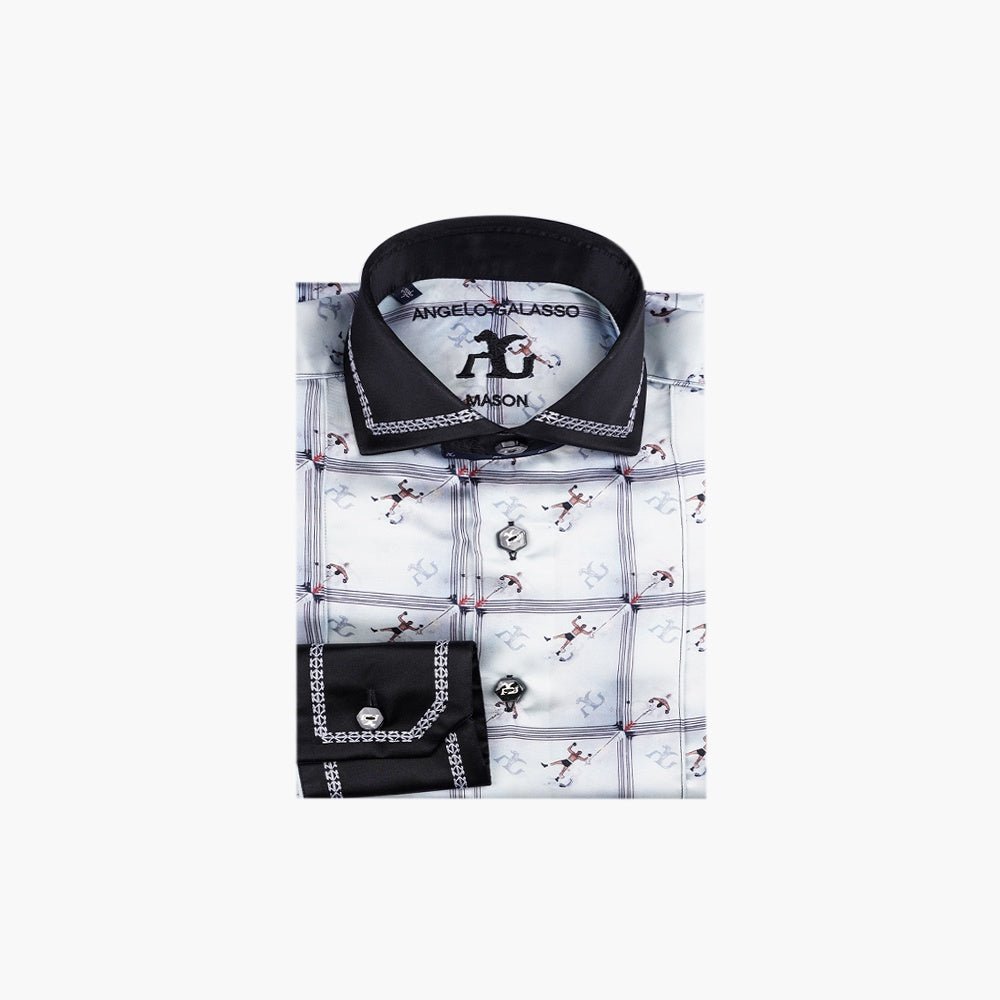 AG Exclusive Silk Boxing Mason Shirt - Angelo Galasso - Luxury Italian Menswear London