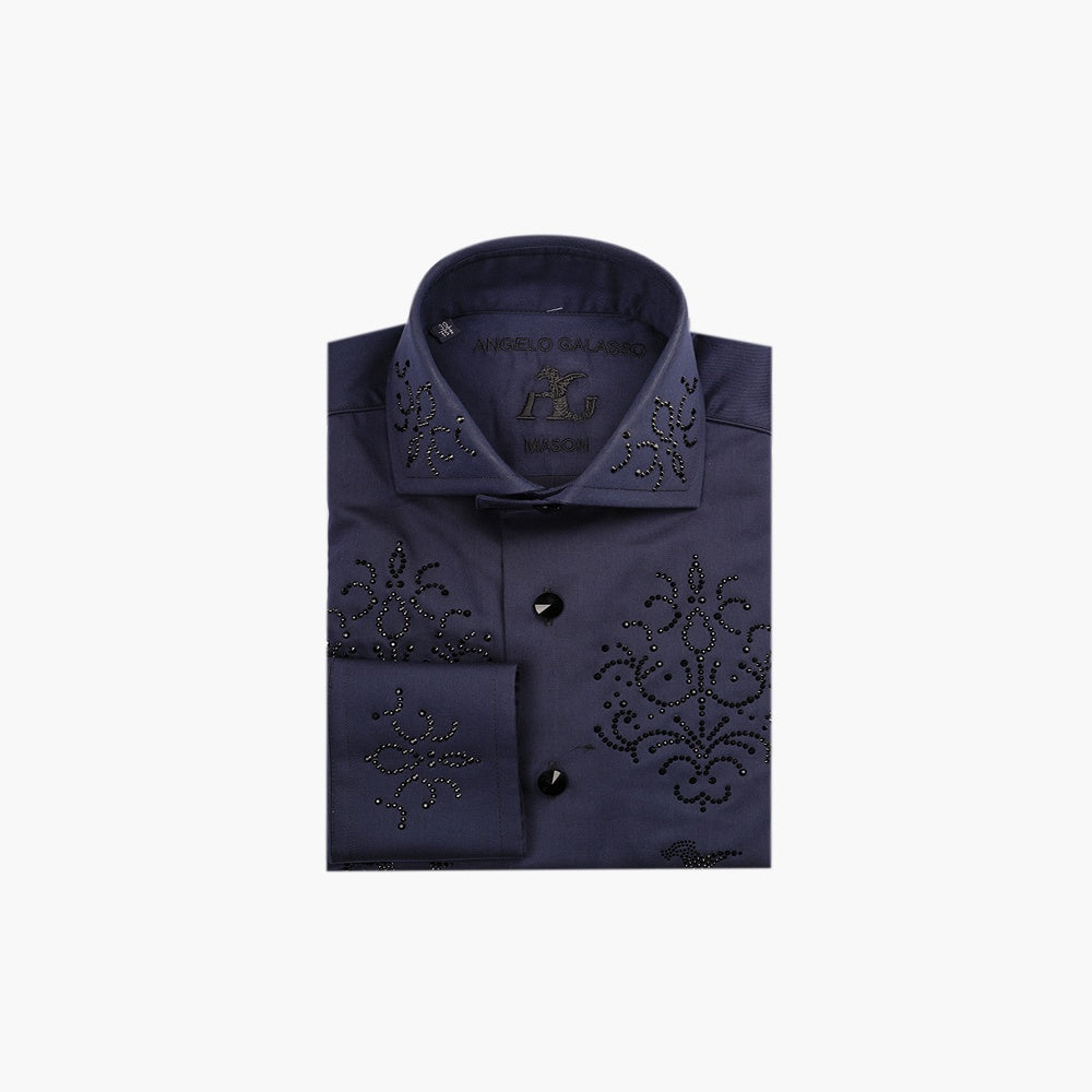 Blue Crystal Embellished Mason Shirt