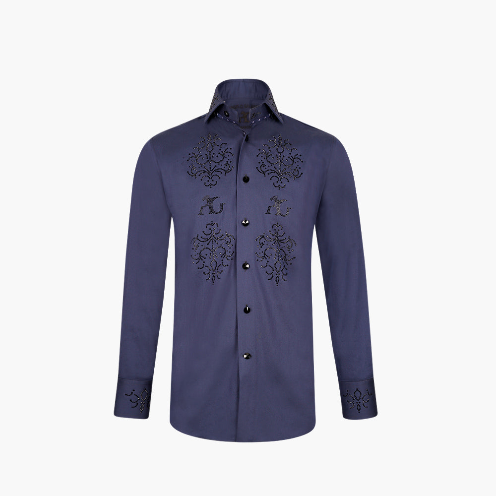Blue Crystal Embellished Mason Shirt