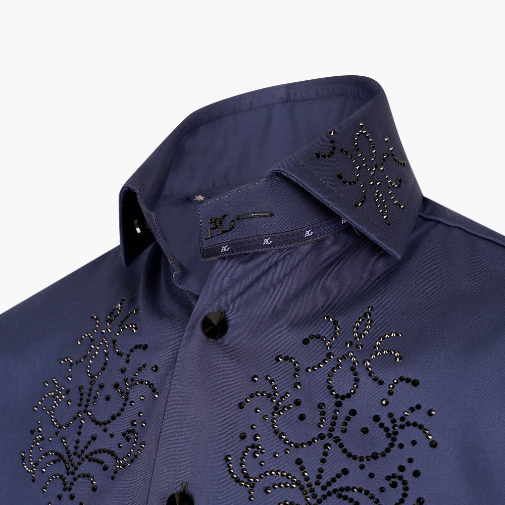 Blue Crystal Embellished Mason Shirt