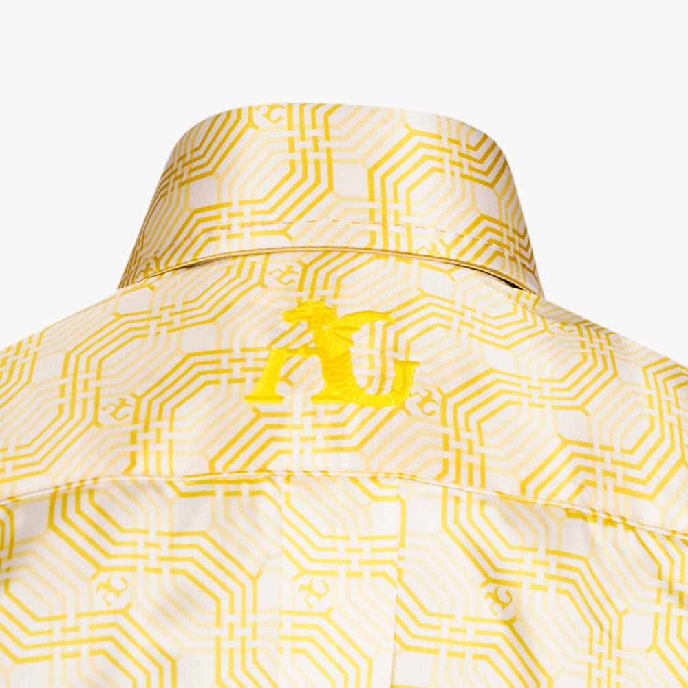 Yellow Geometric Niki Shirt - Angelo Galasso - Luxury Italian Menswear London