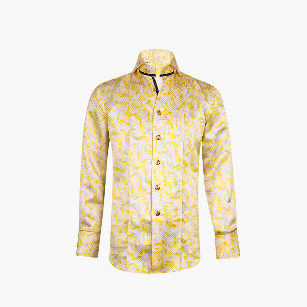 Yellow Geometric Niki Shirt