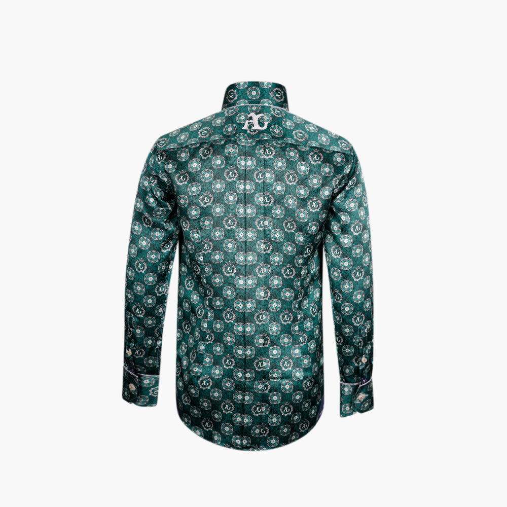 Green & White Floral Mason Silk Shirt