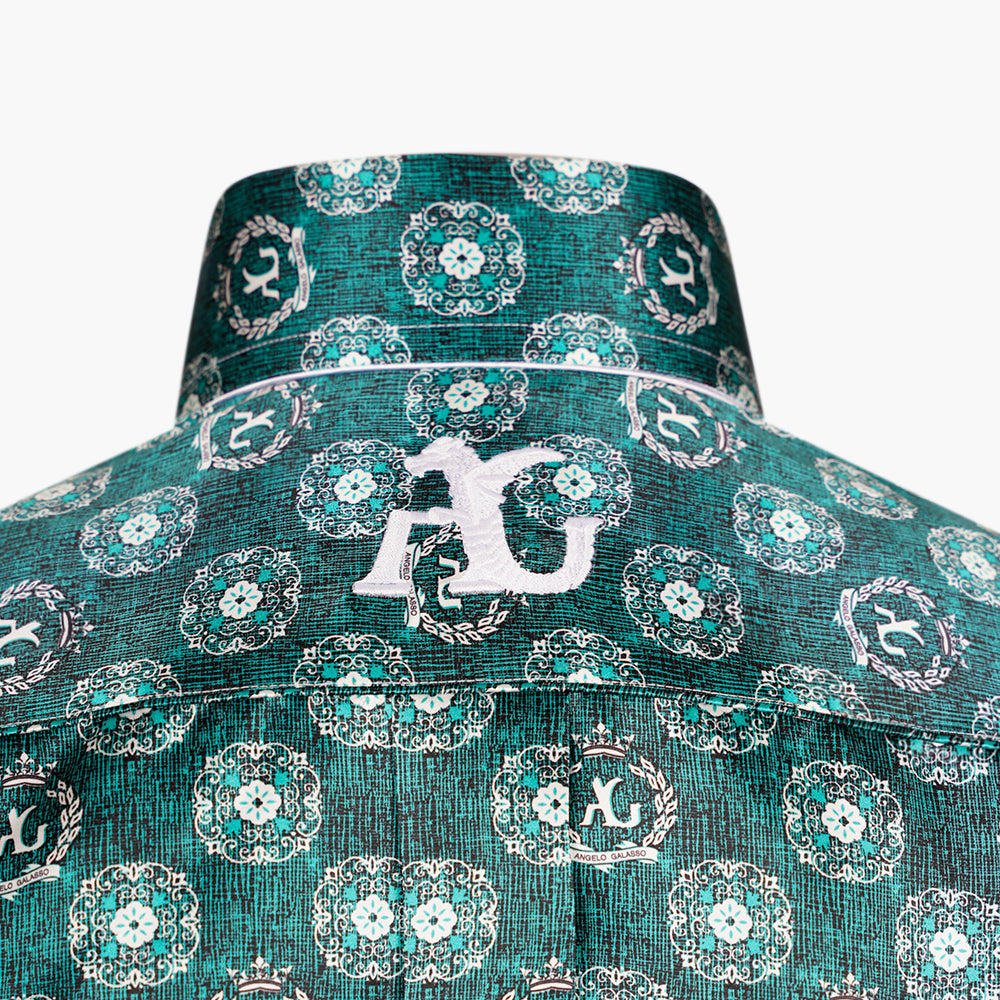 Green & White Floral Mason Silk Shirt