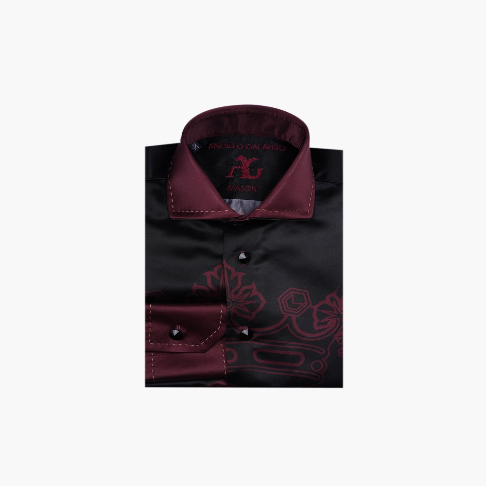 Burgundy Araldica Piazzata Mason Shirt