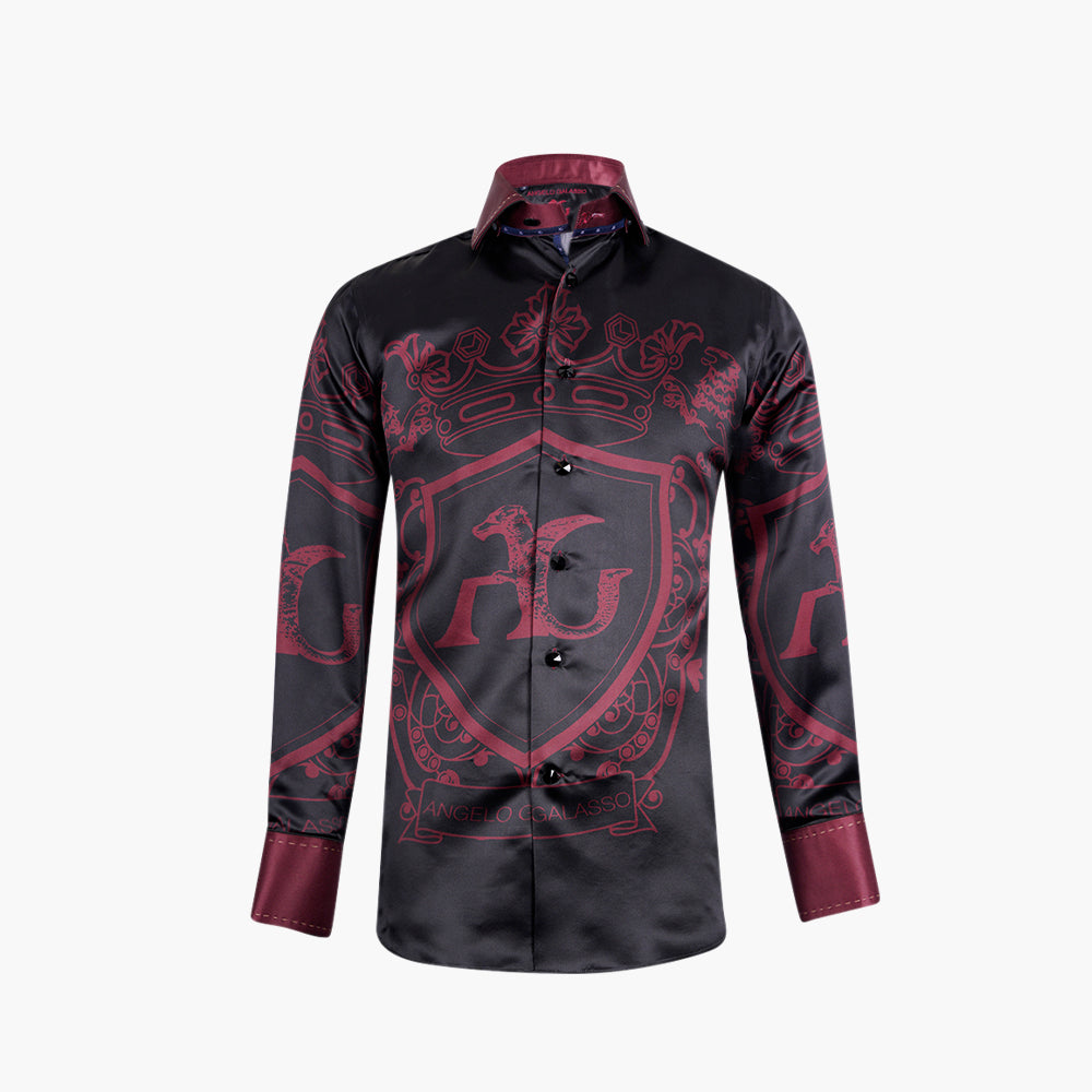 Burgundy Araldica Piazzata Mason Shirt