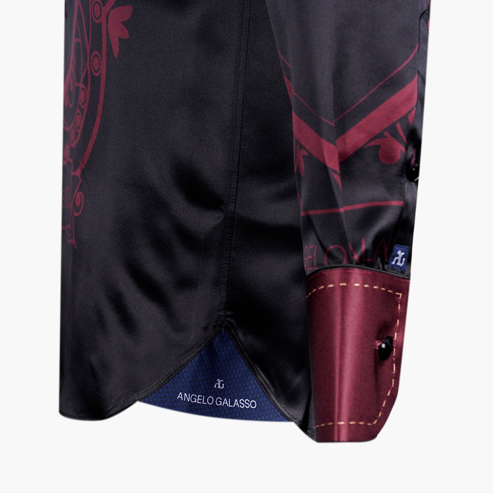 Burgundy Araldica Piazzata Mason Shirt - Angelo Galasso - Luxury Italian Menswear London