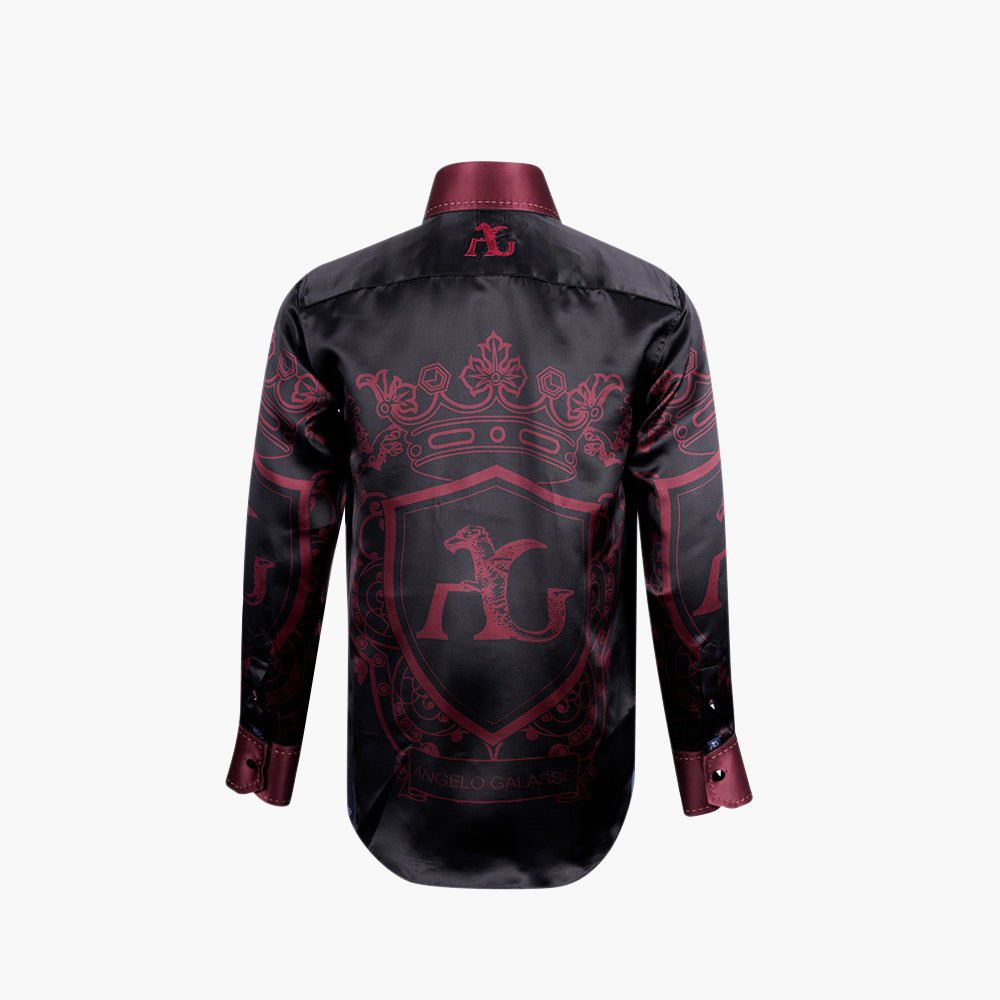 Burgundy Araldica Piazzata Mason Shirt - Angelo Galasso - Luxury Italian Menswear London