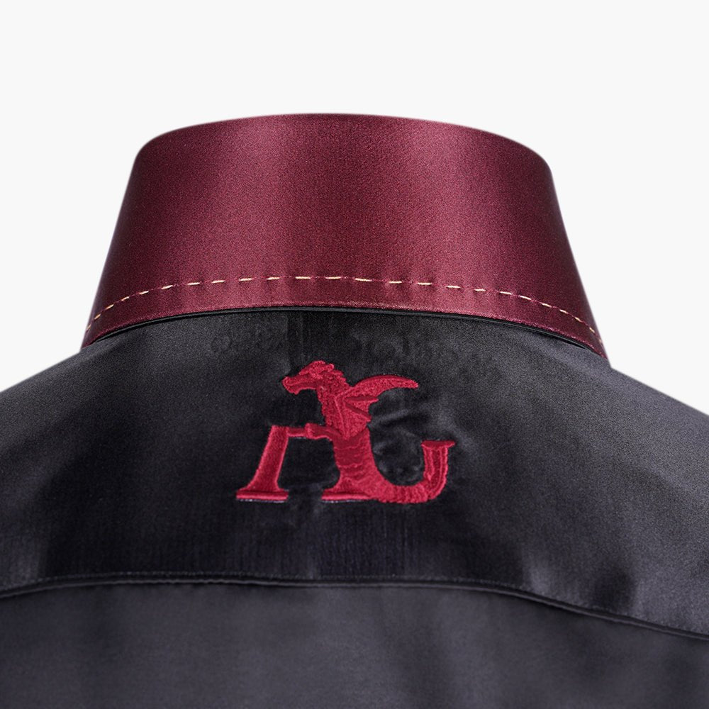 Burgundy Araldica Piazzata Mason Shirt - Angelo Galasso - Luxury Italian Menswear London
