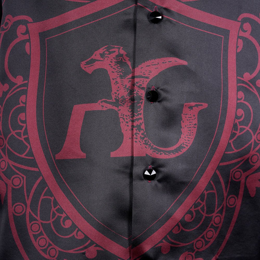 Burgundy Araldica Piazzata Mason Shirt - Angelo Galasso - Luxury Italian Menswear London