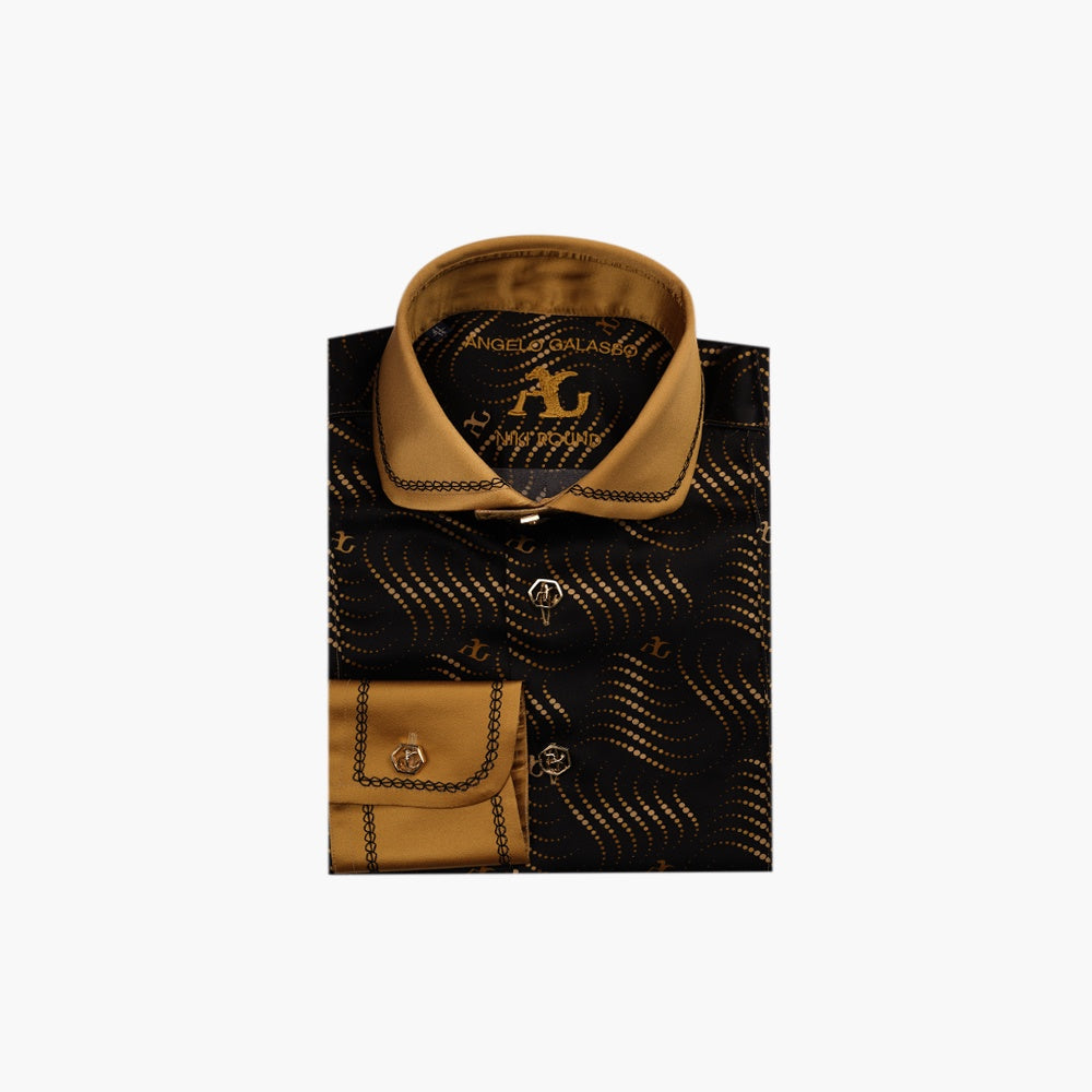 Wave Print Silk Niki Shirt