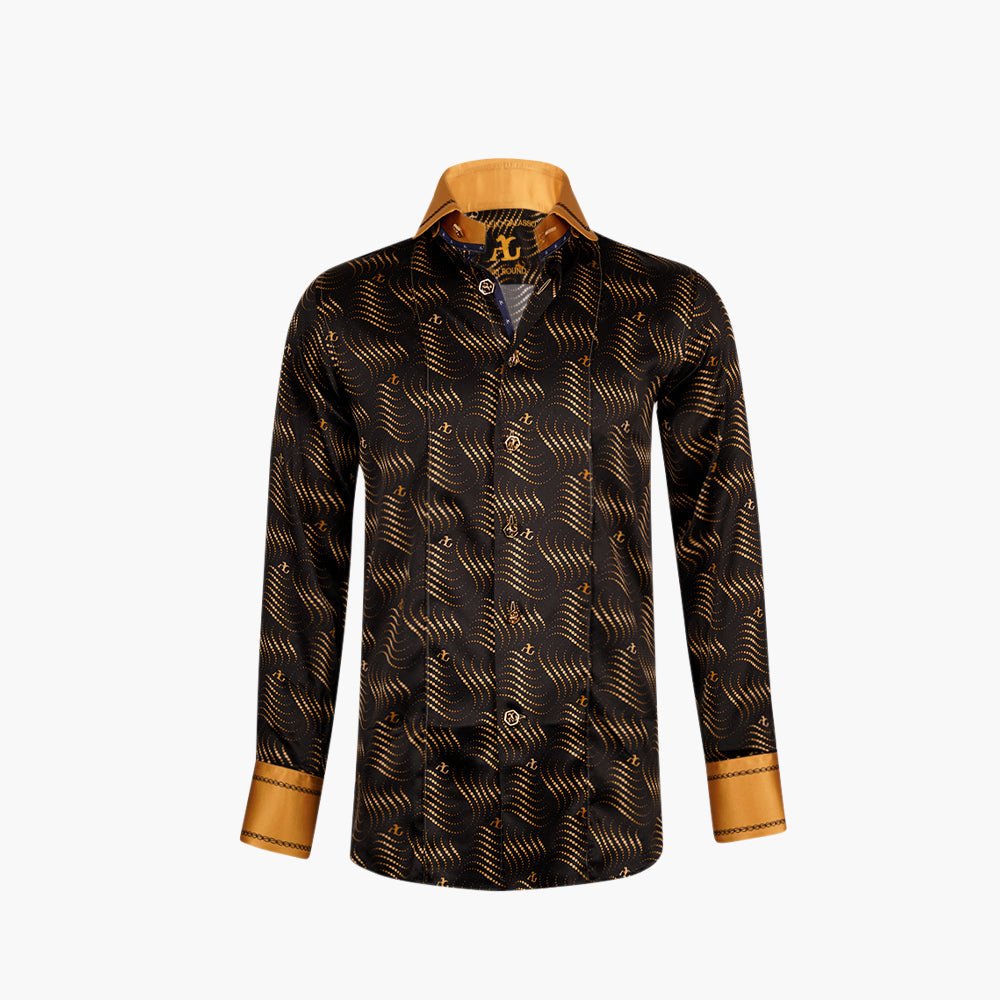 Wave Print Silk Niki Shirt - Angelo Galasso - Luxury Italian Menswear London