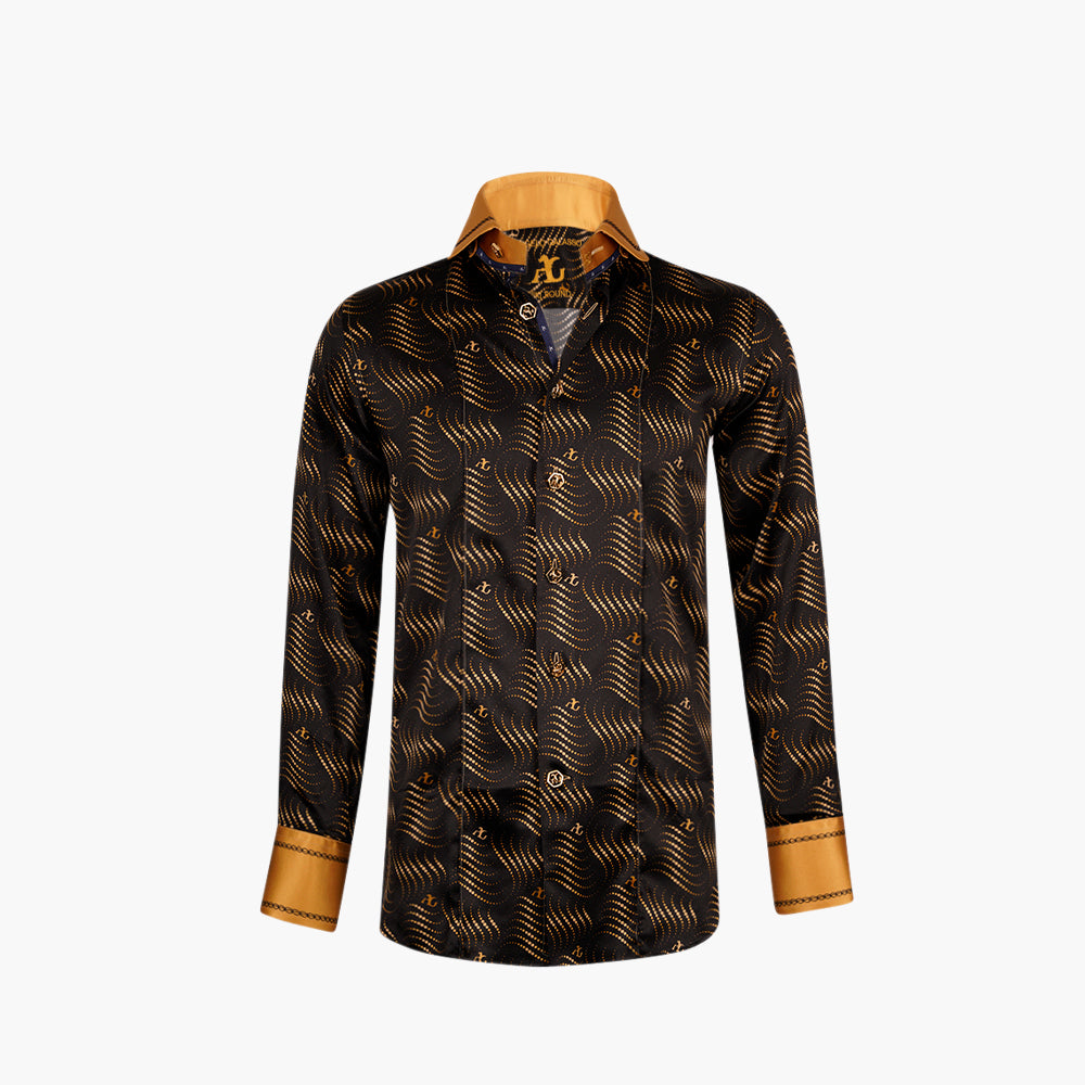 Wave Print Silk Niki Shirt