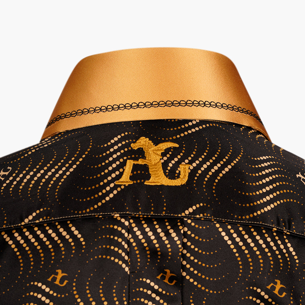 Wave Print Silk Niki Shirt