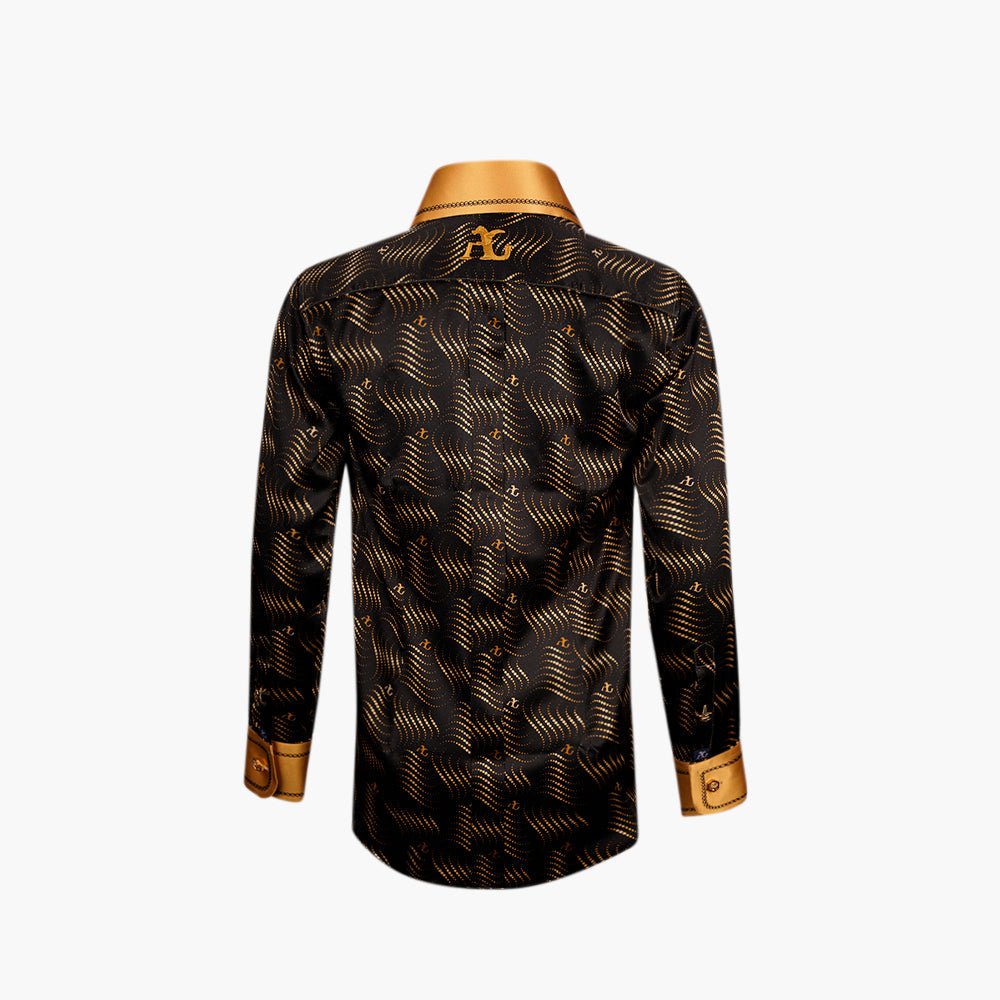 Wave Print Silk Niki Shirt - Angelo Galasso - Luxury Italian Menswear London