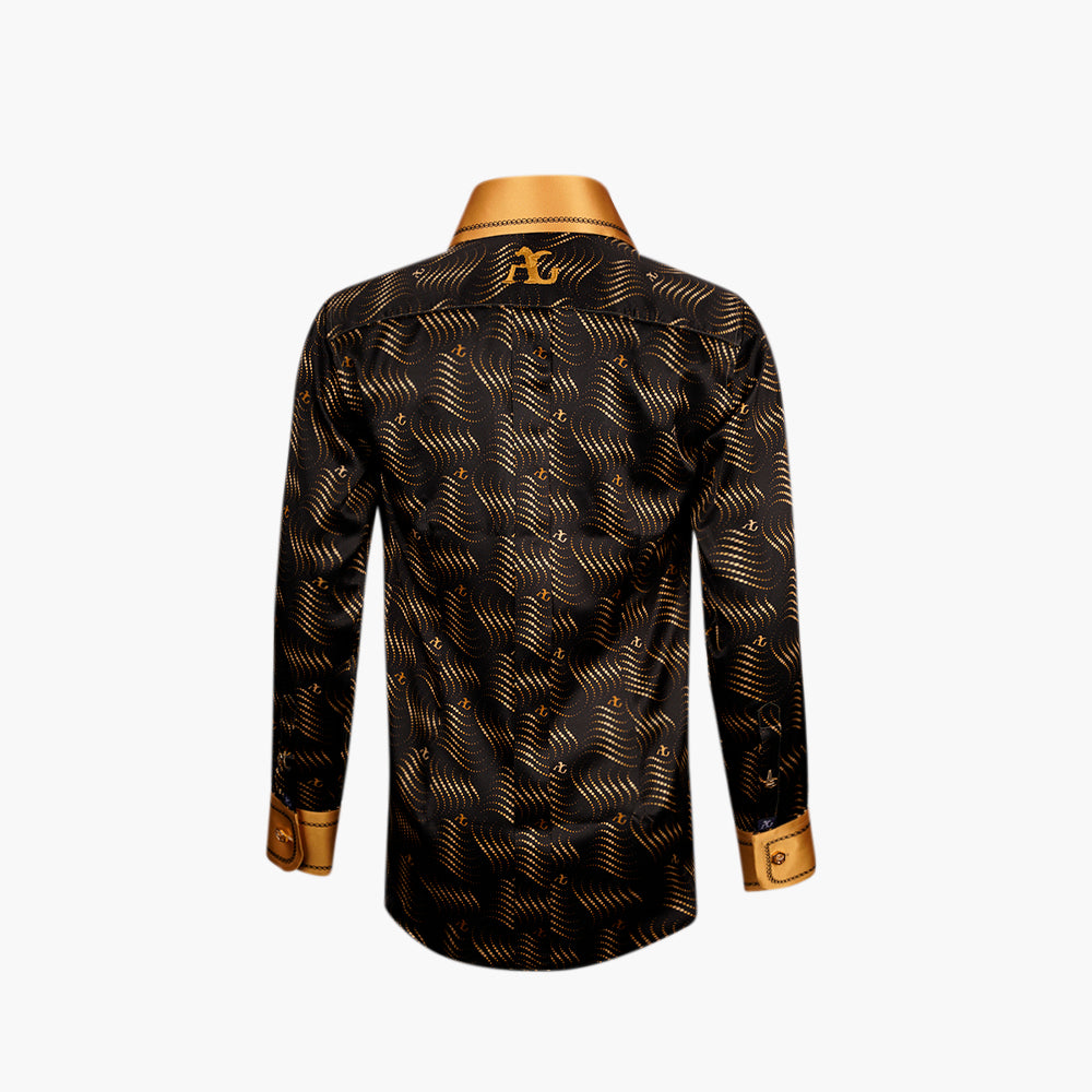 Wave Print Silk Niki Shirt
