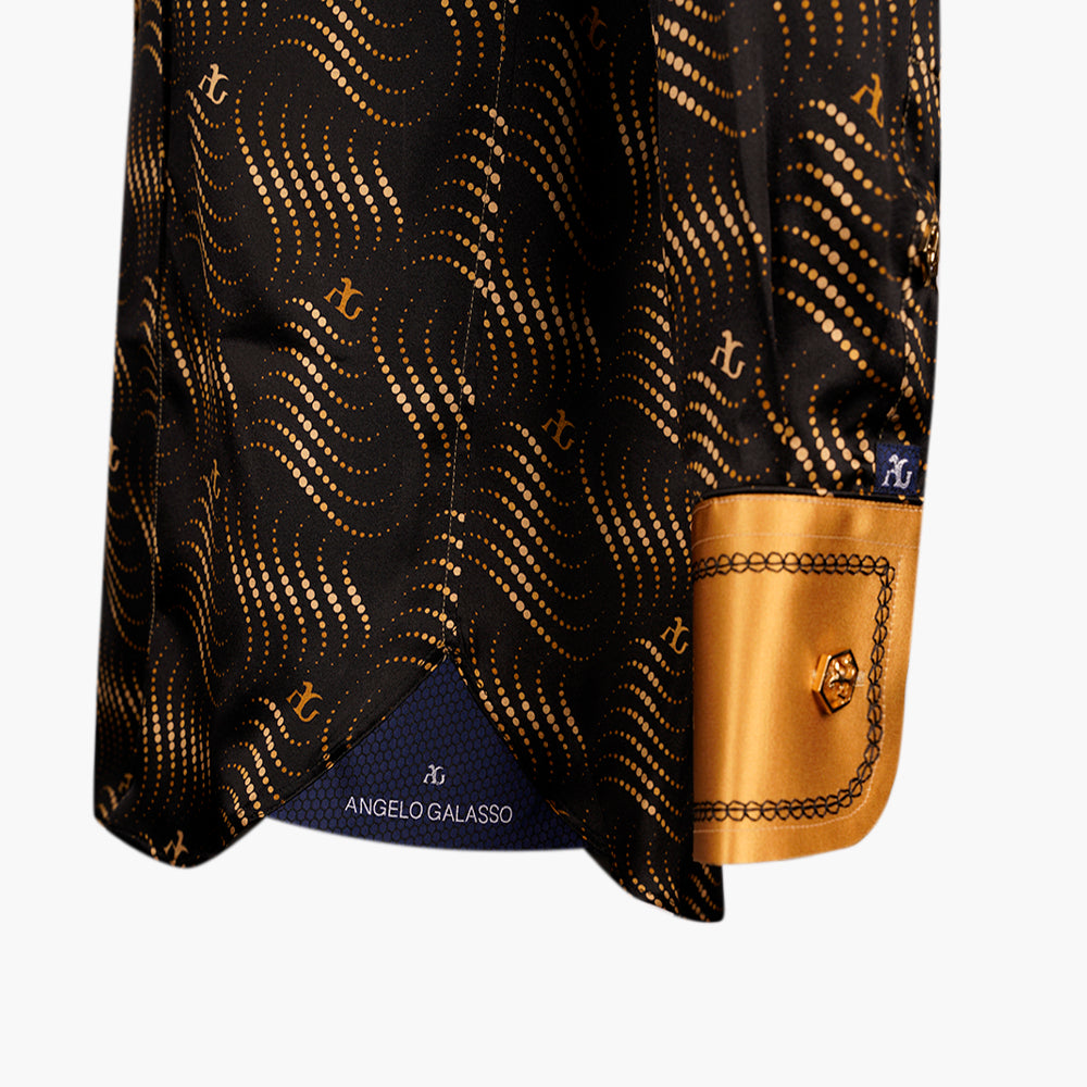 Wave Print Silk Niki Shirt