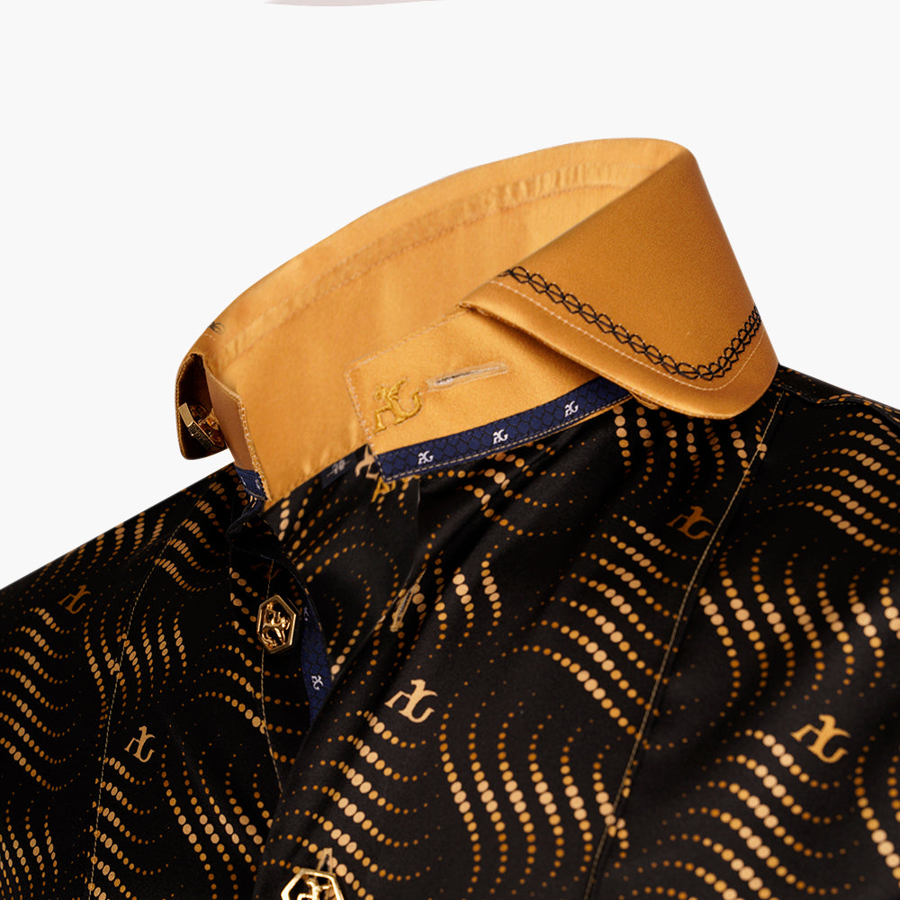 Wave Print Silk Niki Shirt
