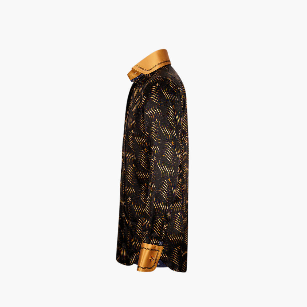 Wave Print Silk Niki Shirt