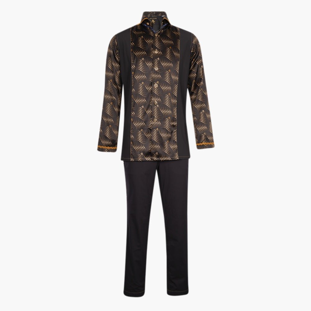 Luxury Loungewear Set with Silk Inserts - Angelo Galasso - Luxury Italian Menswear London