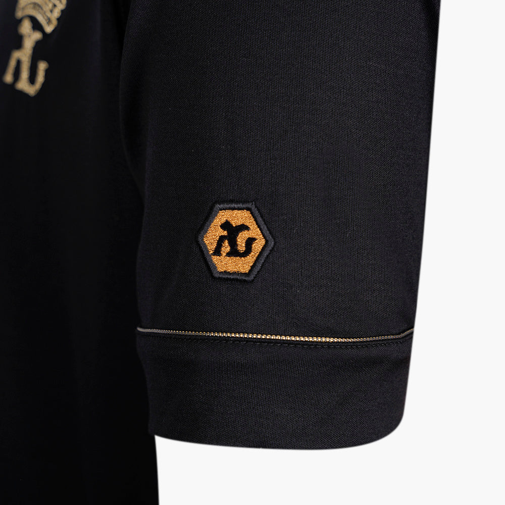Black & Gold Crown Cotton Polo Shirt