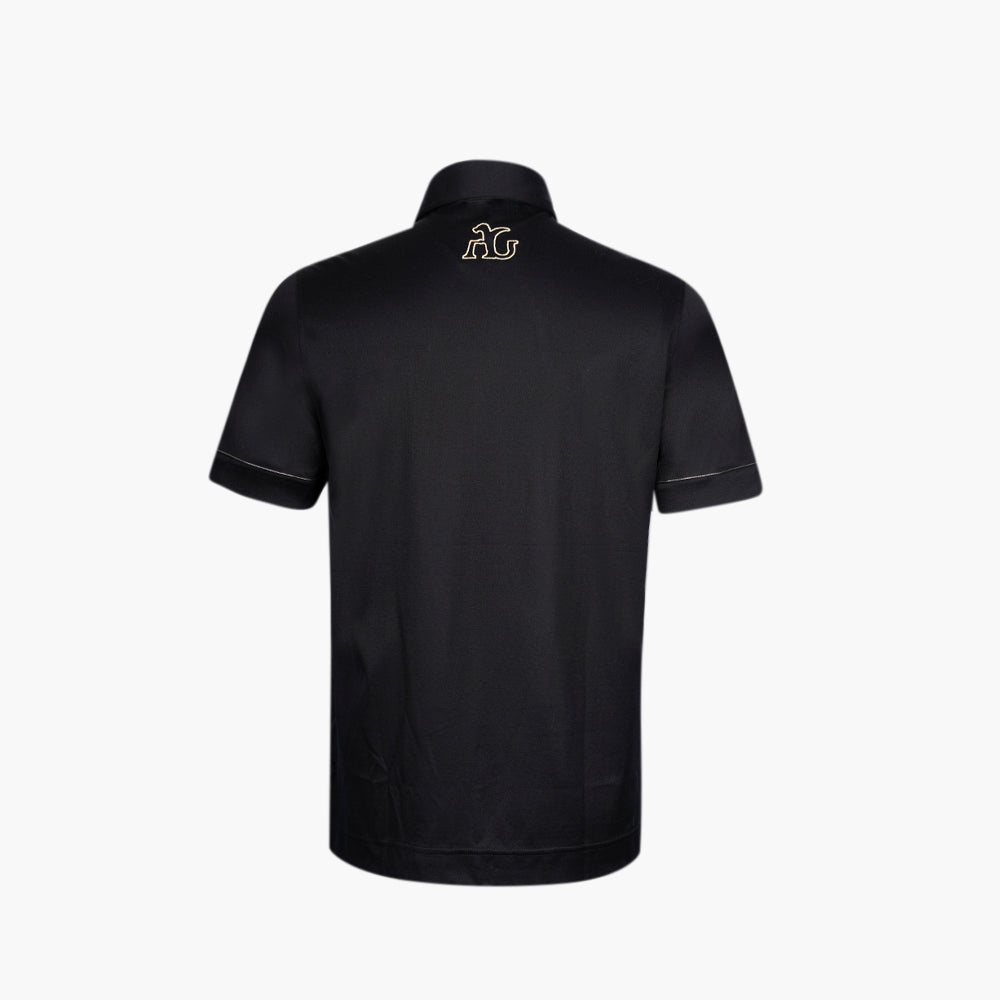 Black & Gold Crown Cotton Polo Shirt