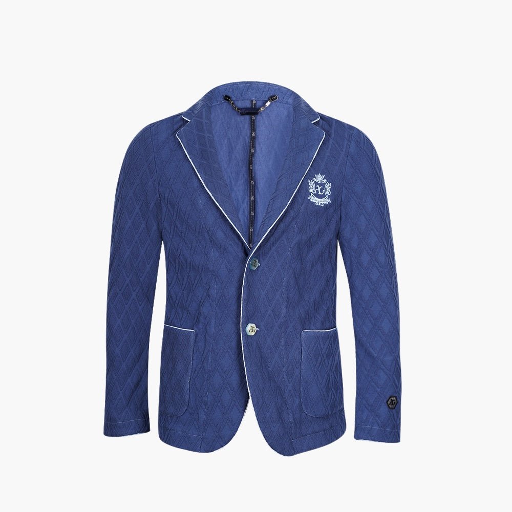 Blue Araldica Cardigan Blazer - Angelo Galasso - Luxury Italian Menswear London