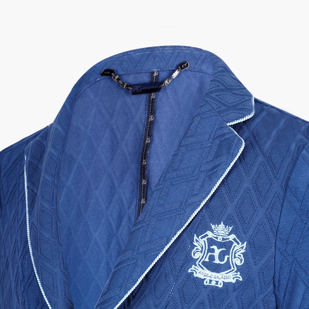 Blue Araldica Cardigan Blazer - Angelo Galasso - Luxury Italian Menswear London