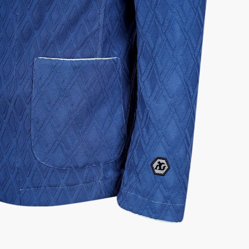 Blue Araldica Cardigan Blazer - Angelo Galasso - Luxury Italian Menswear London