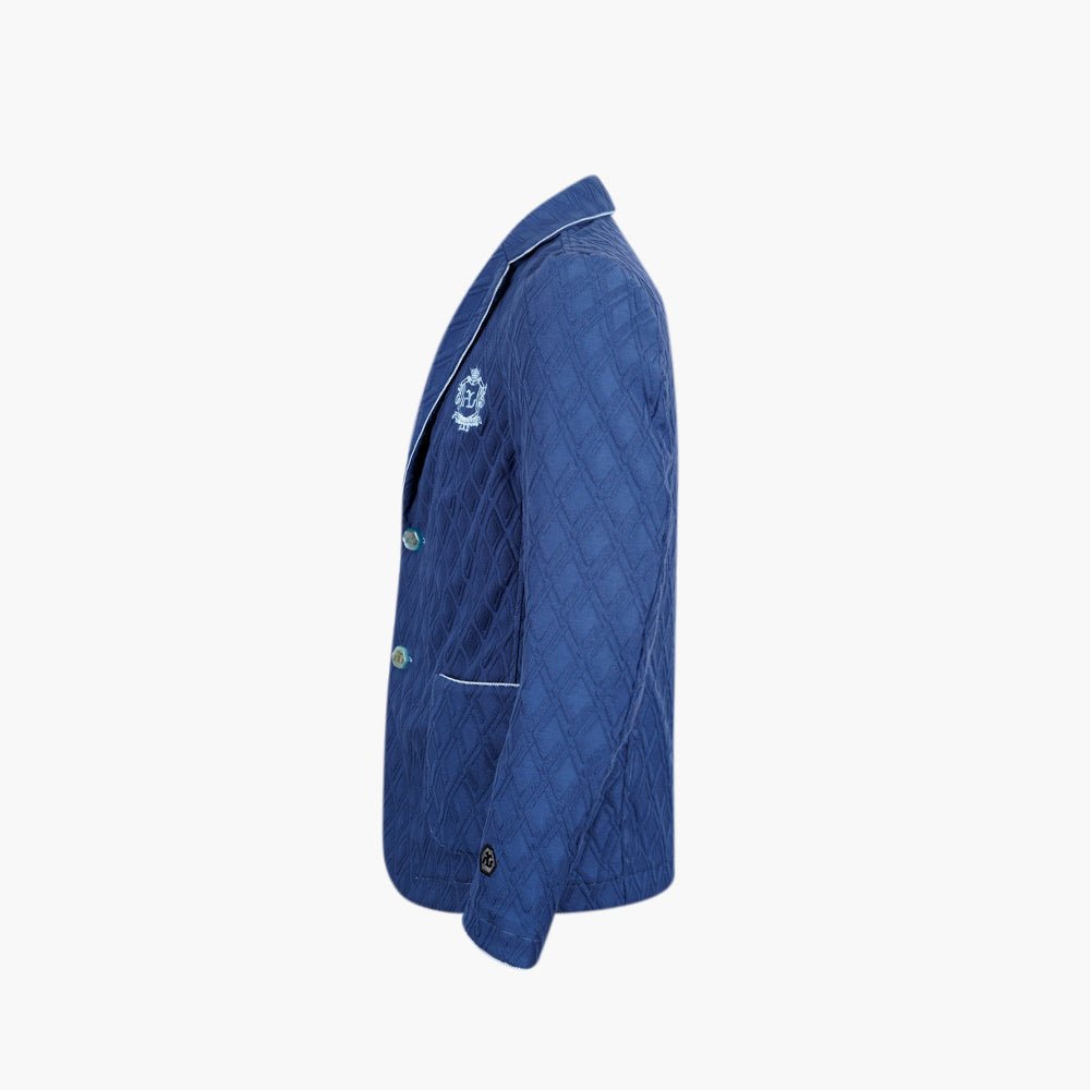 Blue Araldica Cardigan Blazer - Angelo Galasso - Luxury Italian Menswear London