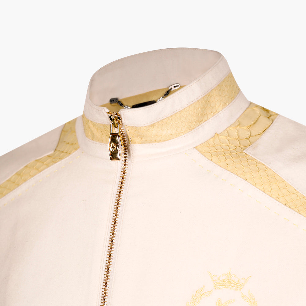 Cream & Lime Yellow Cashmere Jacket