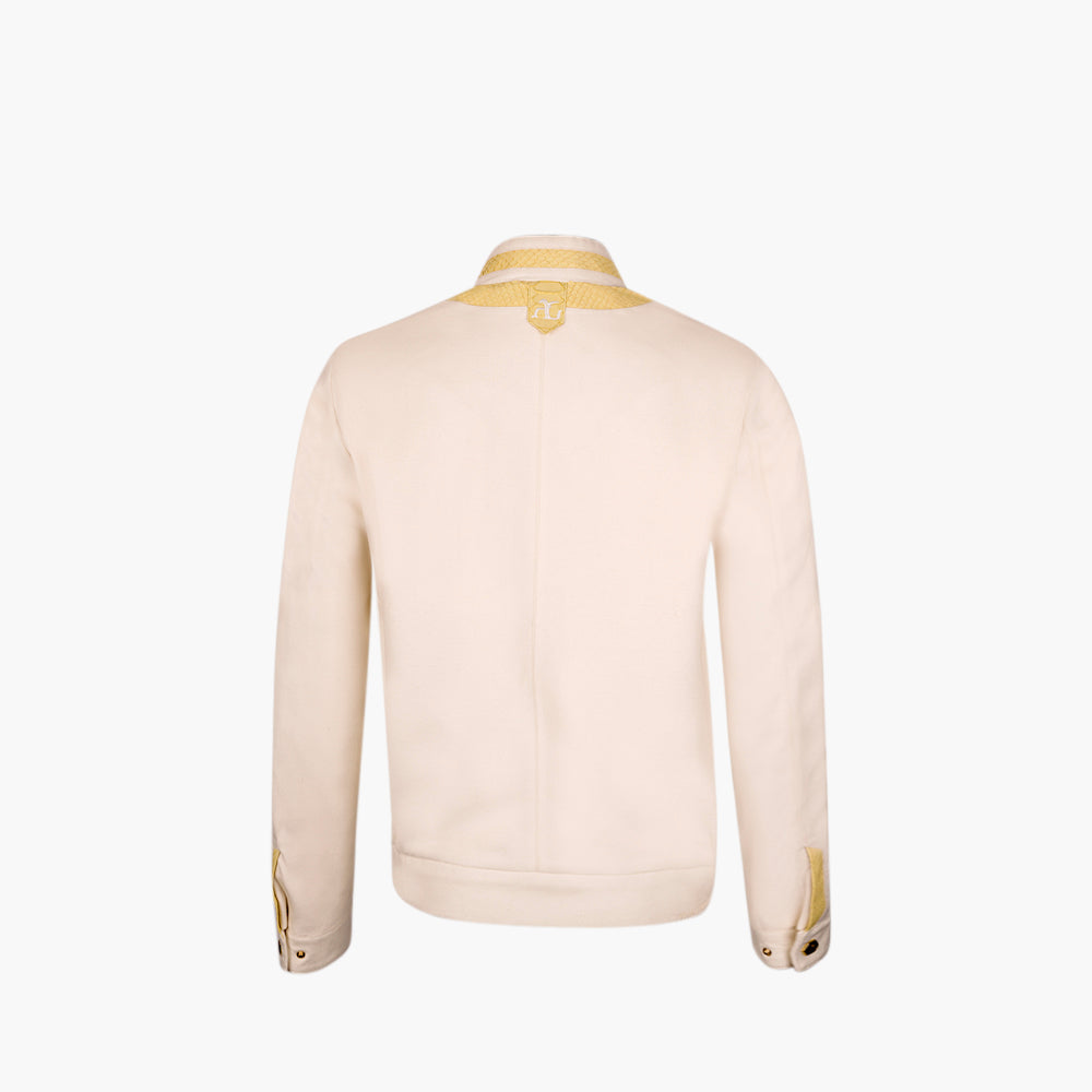 Cream & Lime Yellow Cashmere Jacket