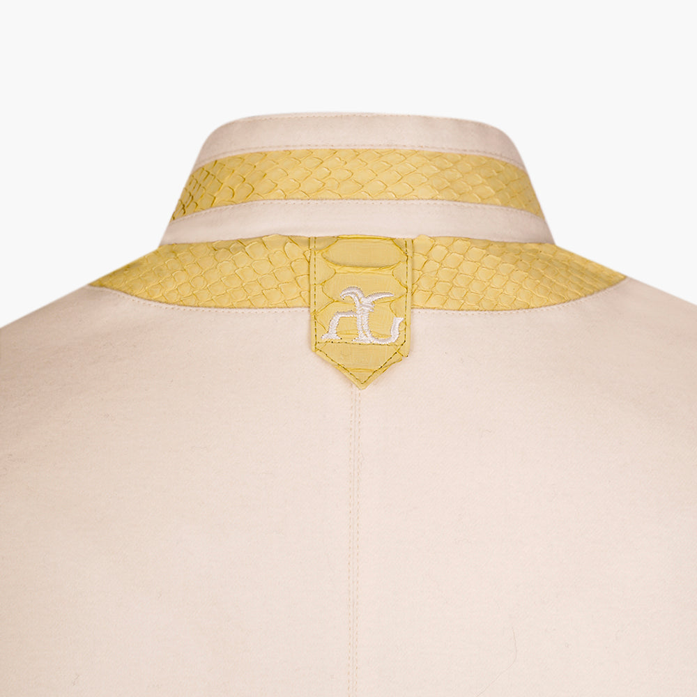 Cream & Lime Yellow Cashmere Jacket