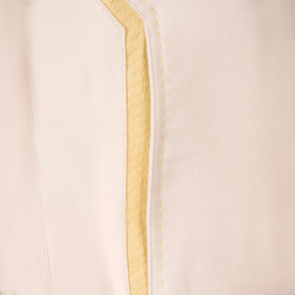 Cream & Lime Yellow Cashmere Jacket