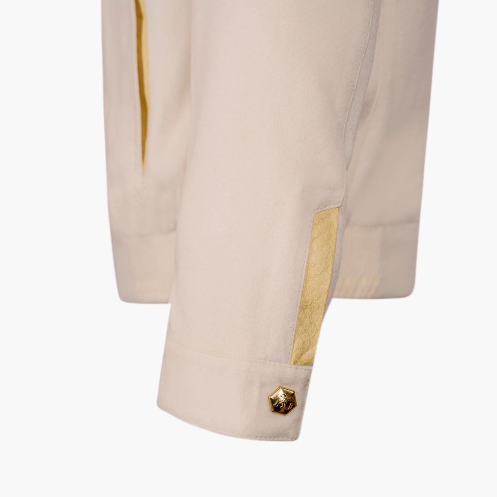 Cream & Lime Yellow Cashmere Jacket