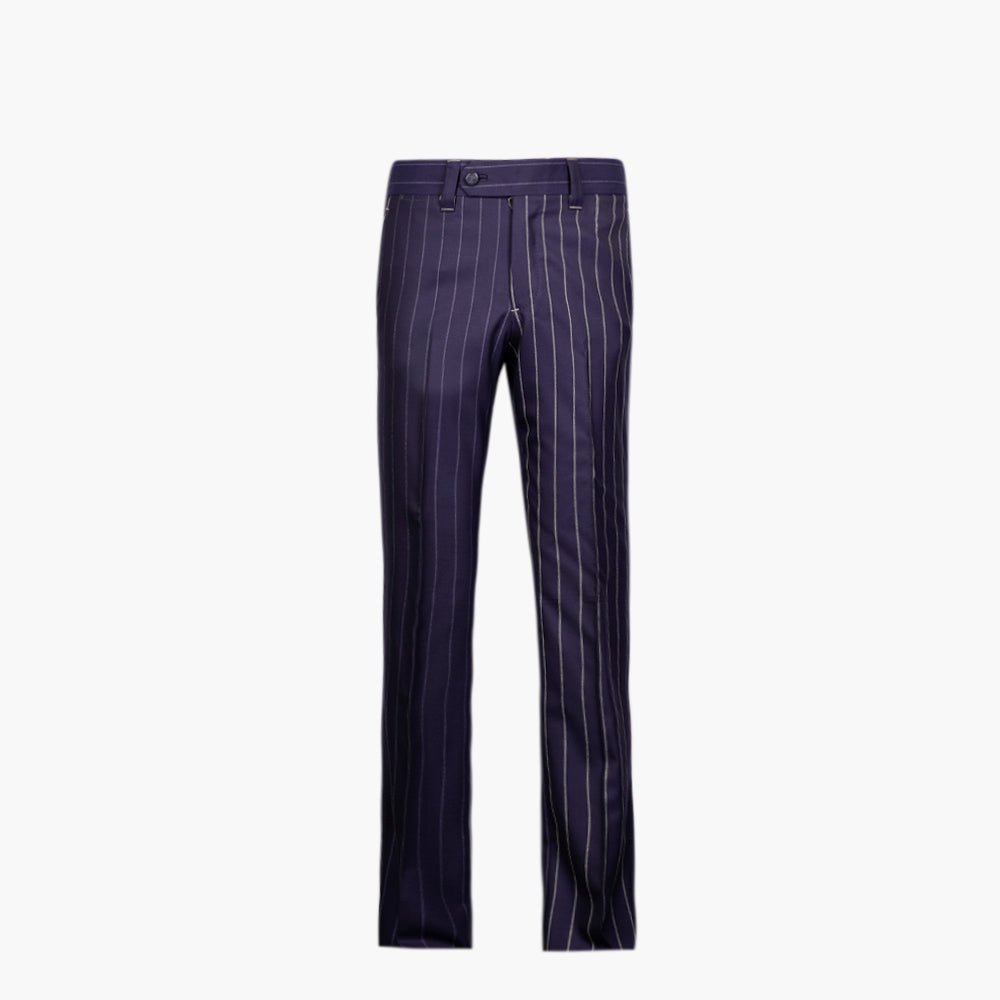 Premium Navy Pinstripe Wool Suit - Angelo Galasso - Luxury Italian Menswear London