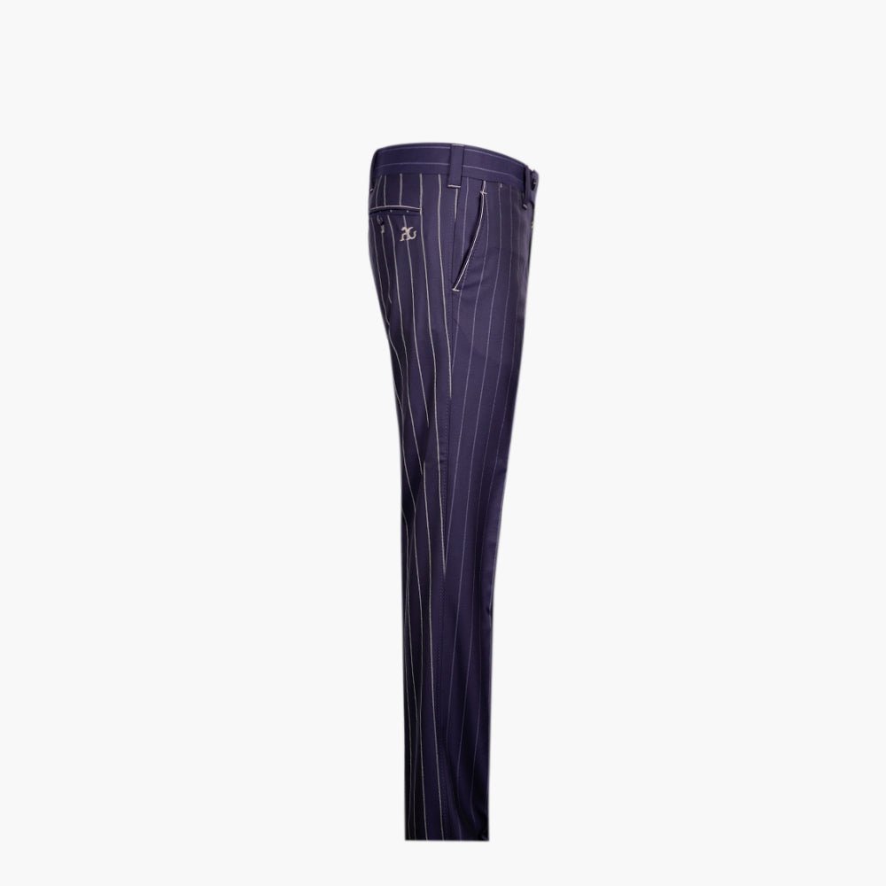 Premium Navy Pinstripe Wool Suit - Angelo Galasso - Luxury Italian Menswear London