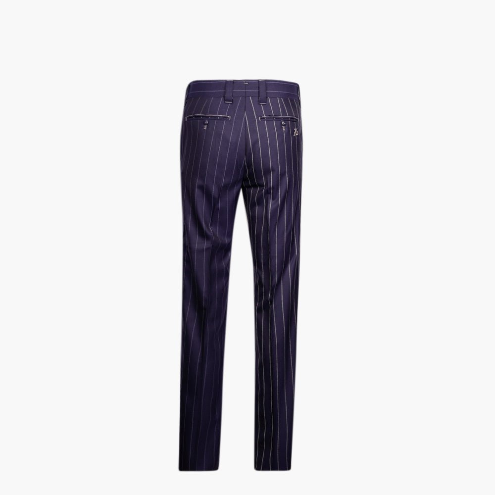Premium Navy Pinstripe Wool Suit - Angelo Galasso - Luxury Italian Menswear London