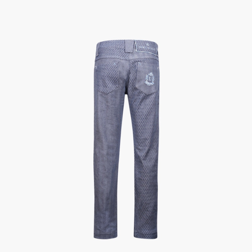 Blue Half & Half Herringbone Jacquard Jeans