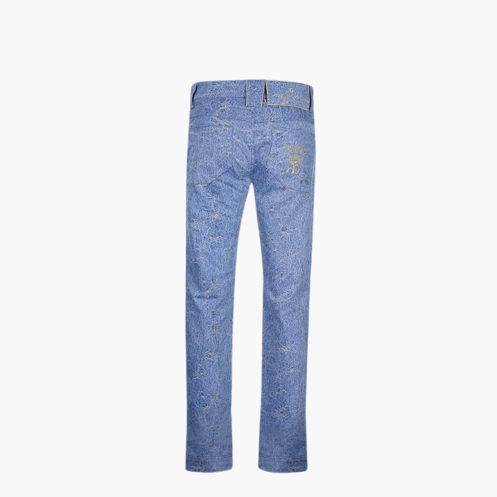 Jacquard Gold Crown Denim Jeans