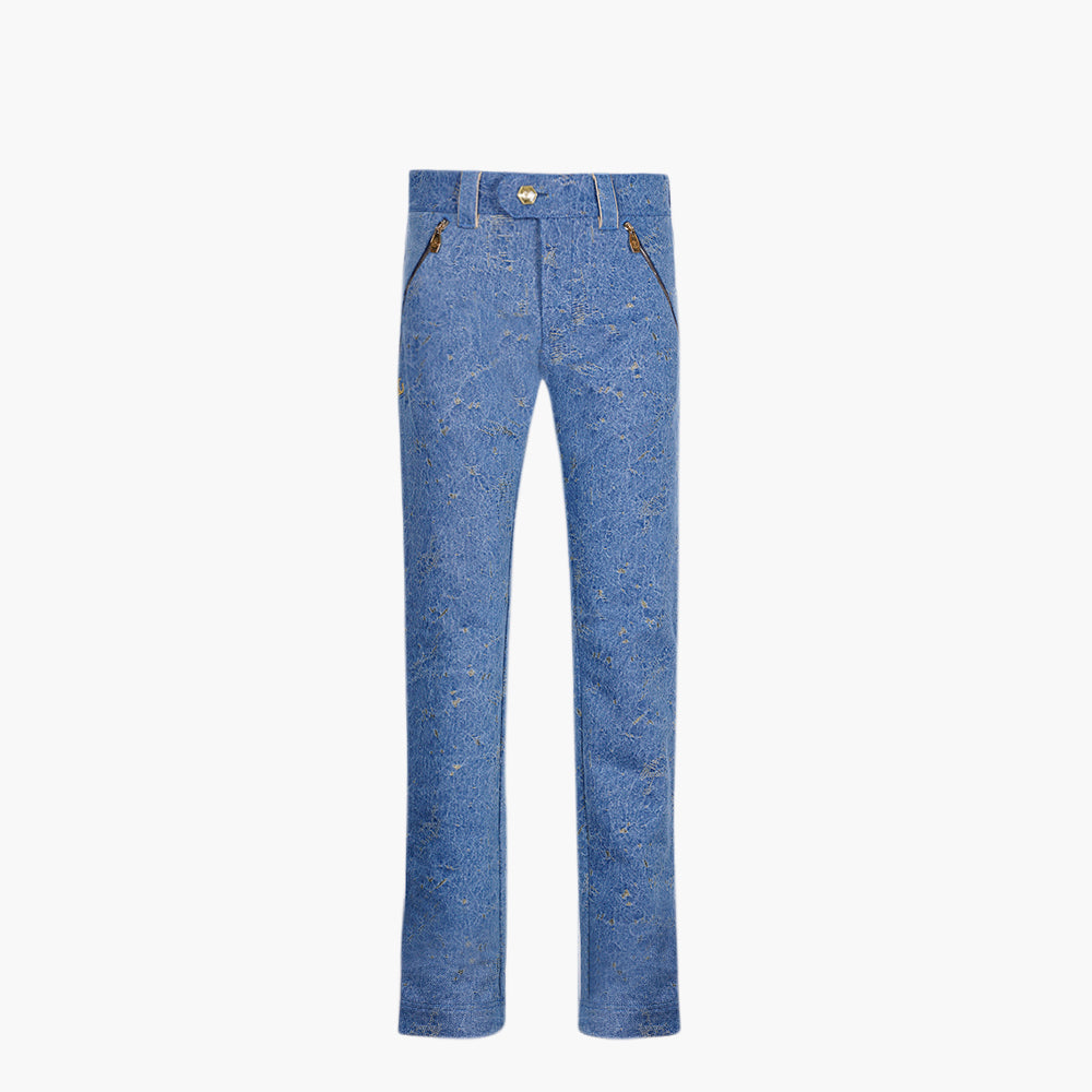 Jacquard Gold Crown Denim Jeans