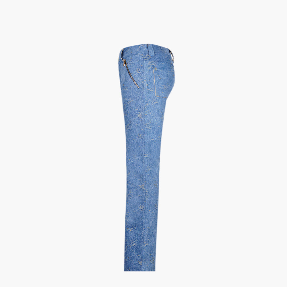 Jacquard Gold Crown Denim Jeans
