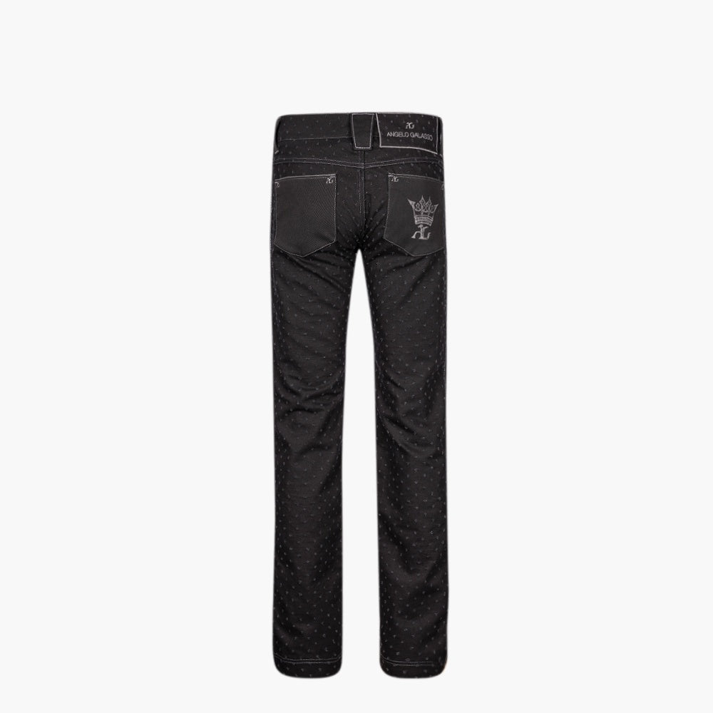 Black & Grey Delavé Denim Crown Jeans - Angelo Galasso - Luxury Italian Menswear London