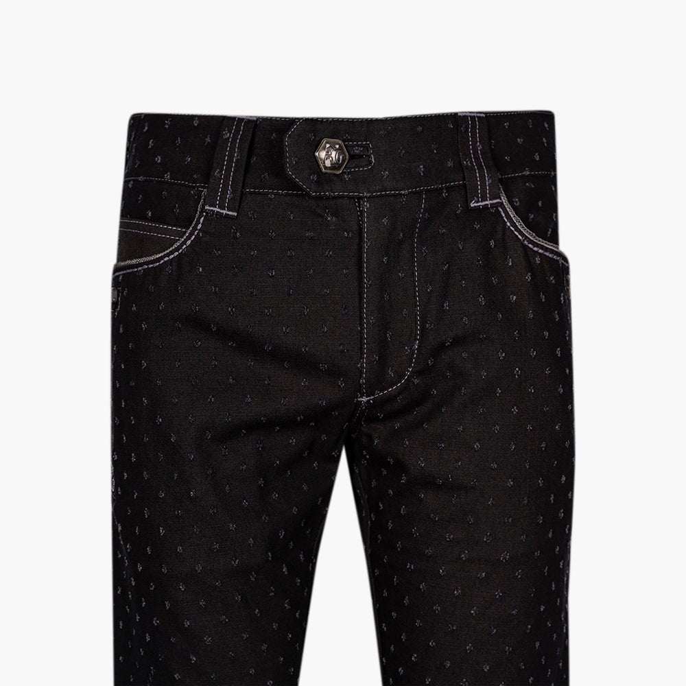 Black & Grey Delavé Denim Crown Jeans - Angelo Galasso - Luxury Italian Menswear London
