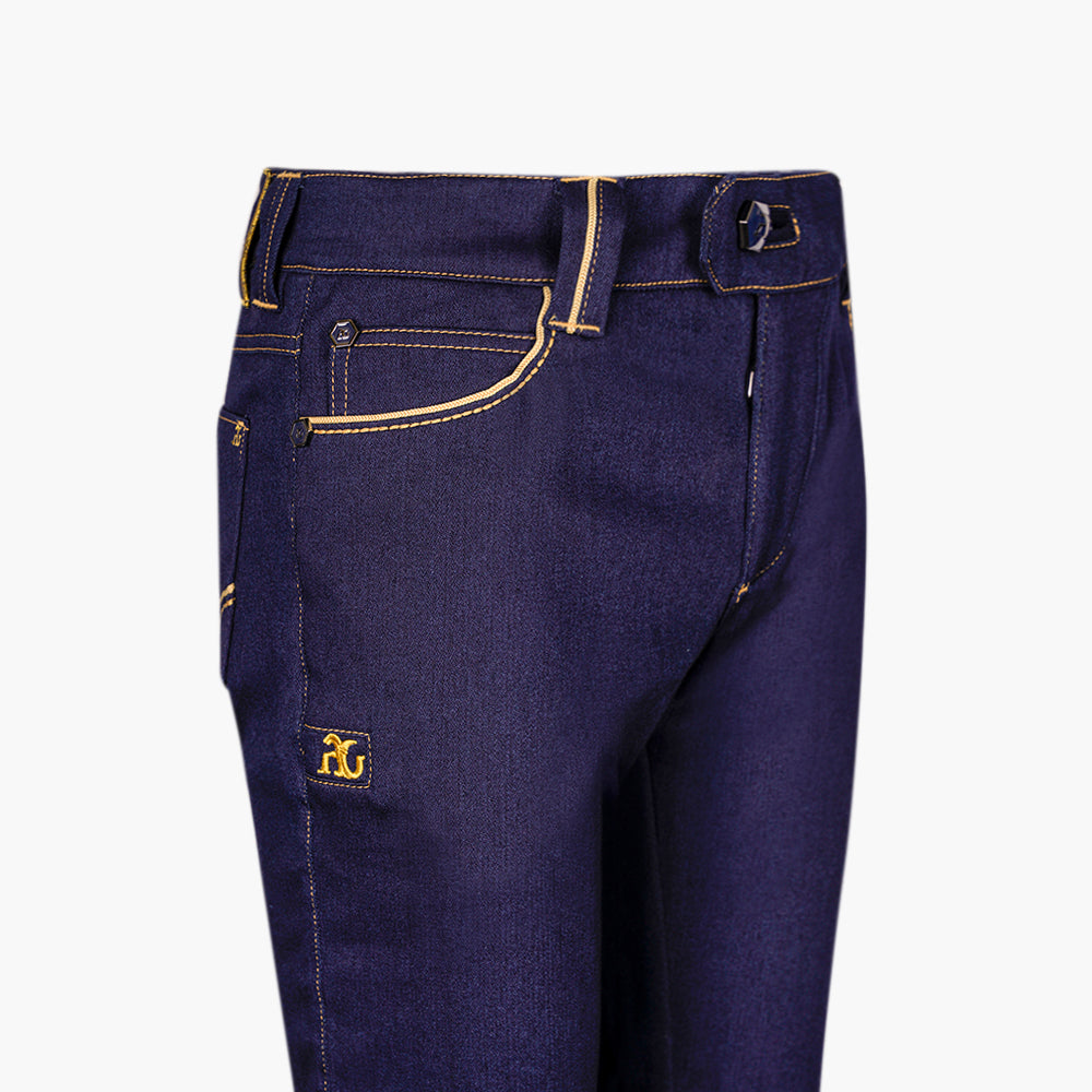 Blue & Yellow Chevron Denim Alloro Jeans