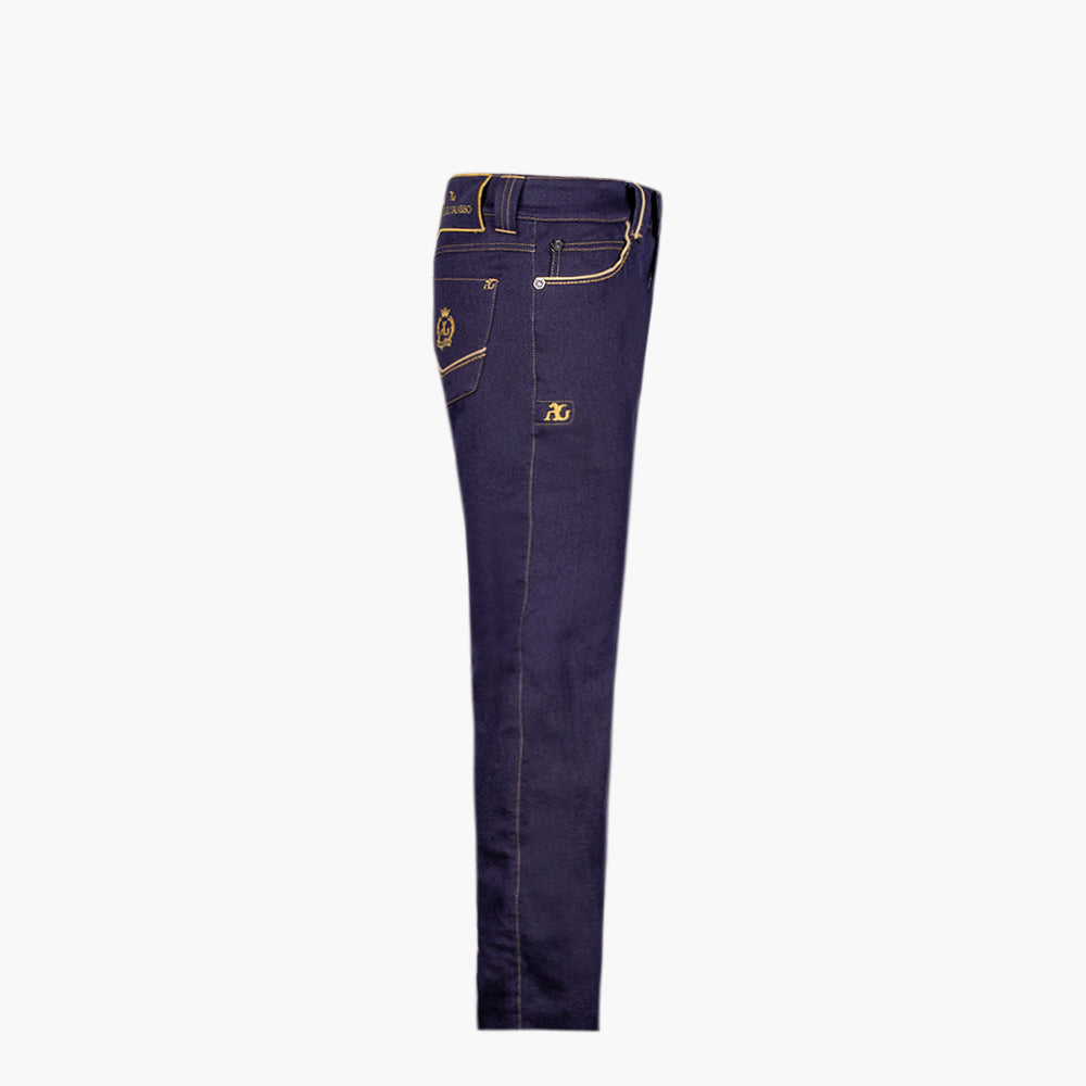 Blue & Yellow Chevron Denim Alloro Jeans