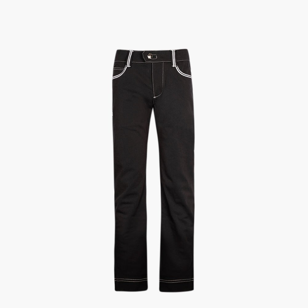 Jet Black & White Alloro Denim Jeans - Angelo Galasso - Luxury Italian Menswear London