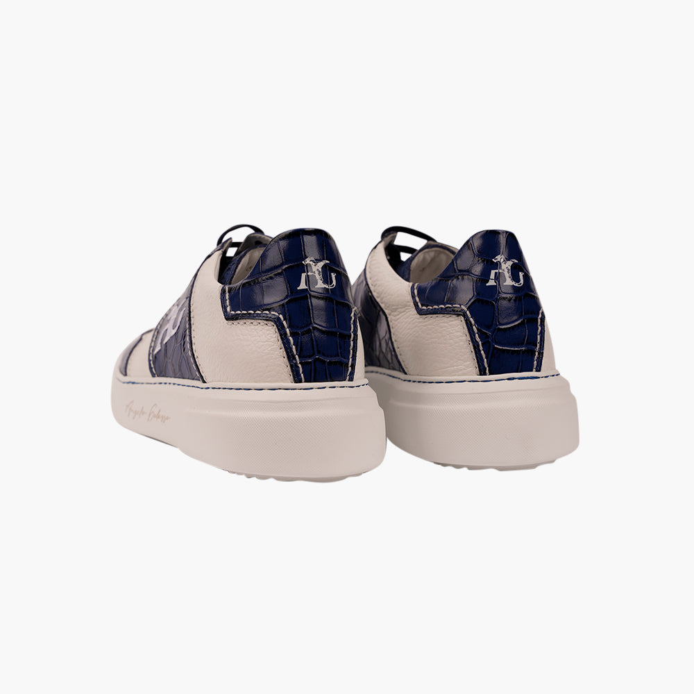 Blue & White AG Leather Trainers