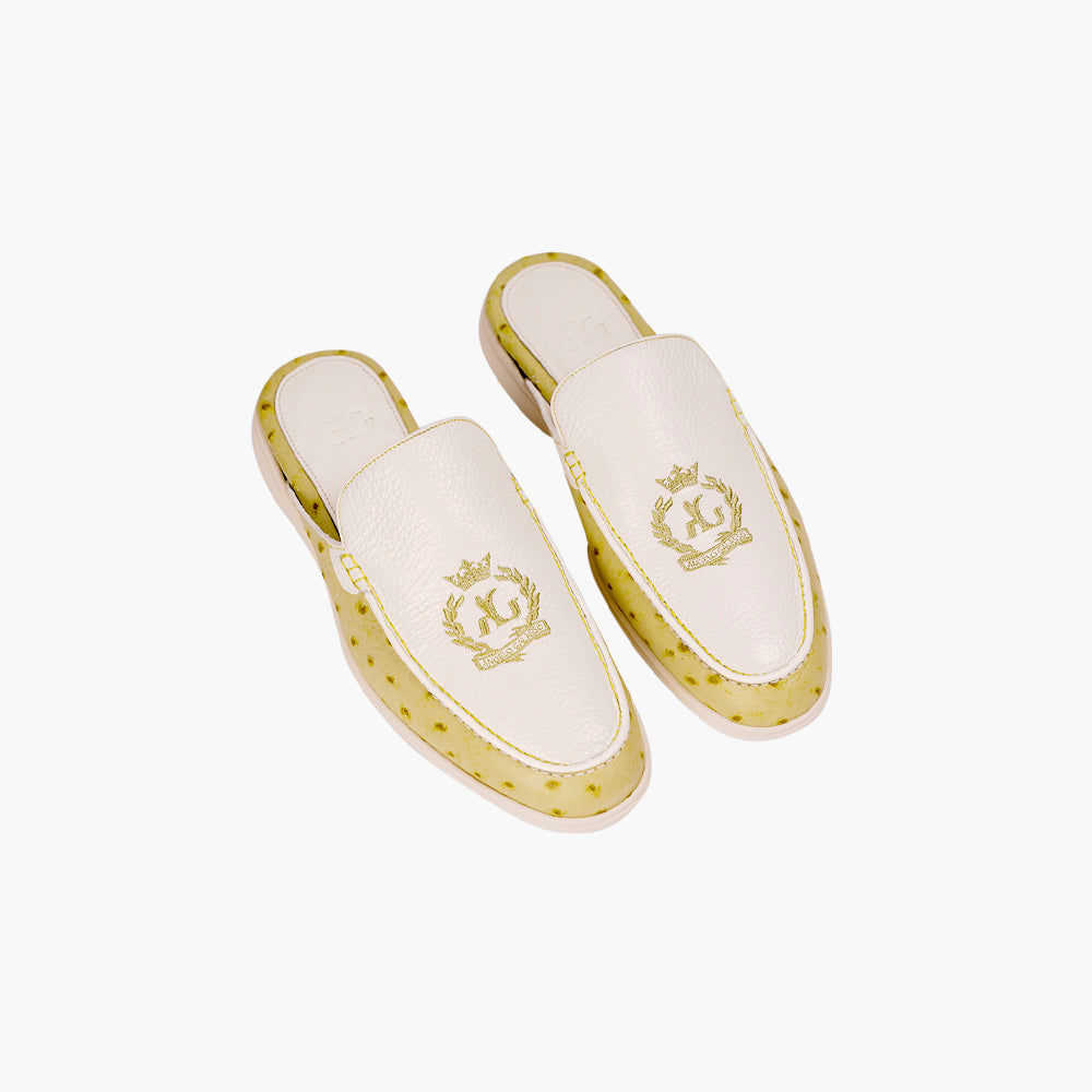 Yellow Lime & White Sabot Shoes