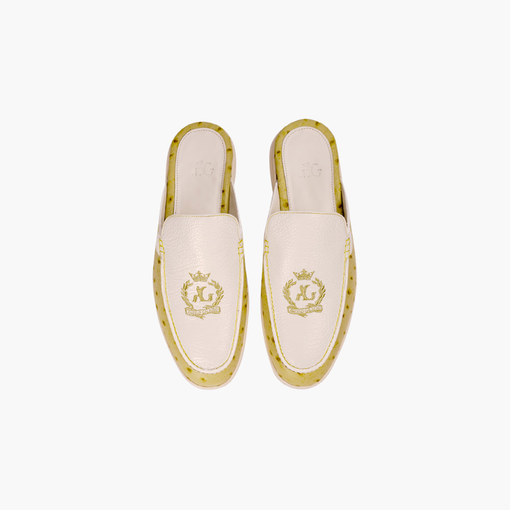 Yellow Lime & White Sabot Shoes